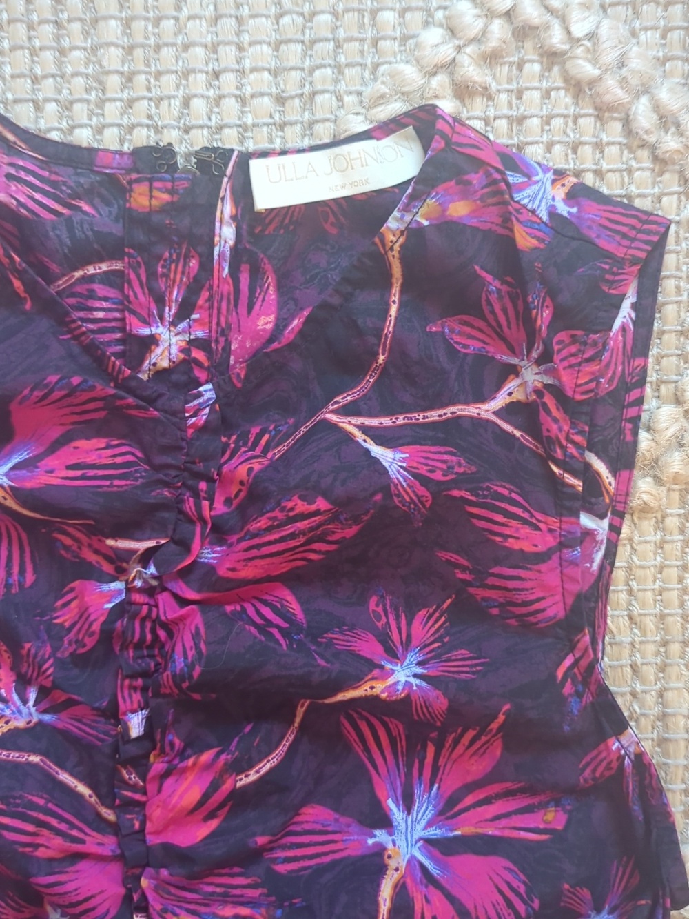 Ulla Johnson Pink Floral Mini Cotton Dress Boho Size Small - Picture 7 of 9